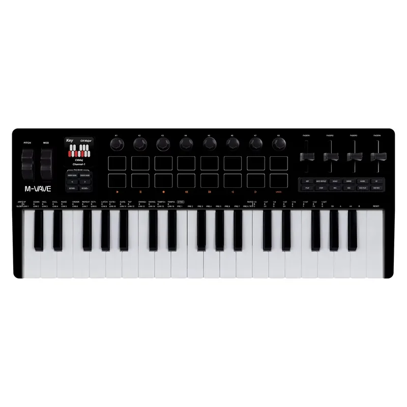 2026 Professional Portable Digital Rechargeable 37 Keys MIDI Keyboard Synthesizer for Studio Music Arrangement