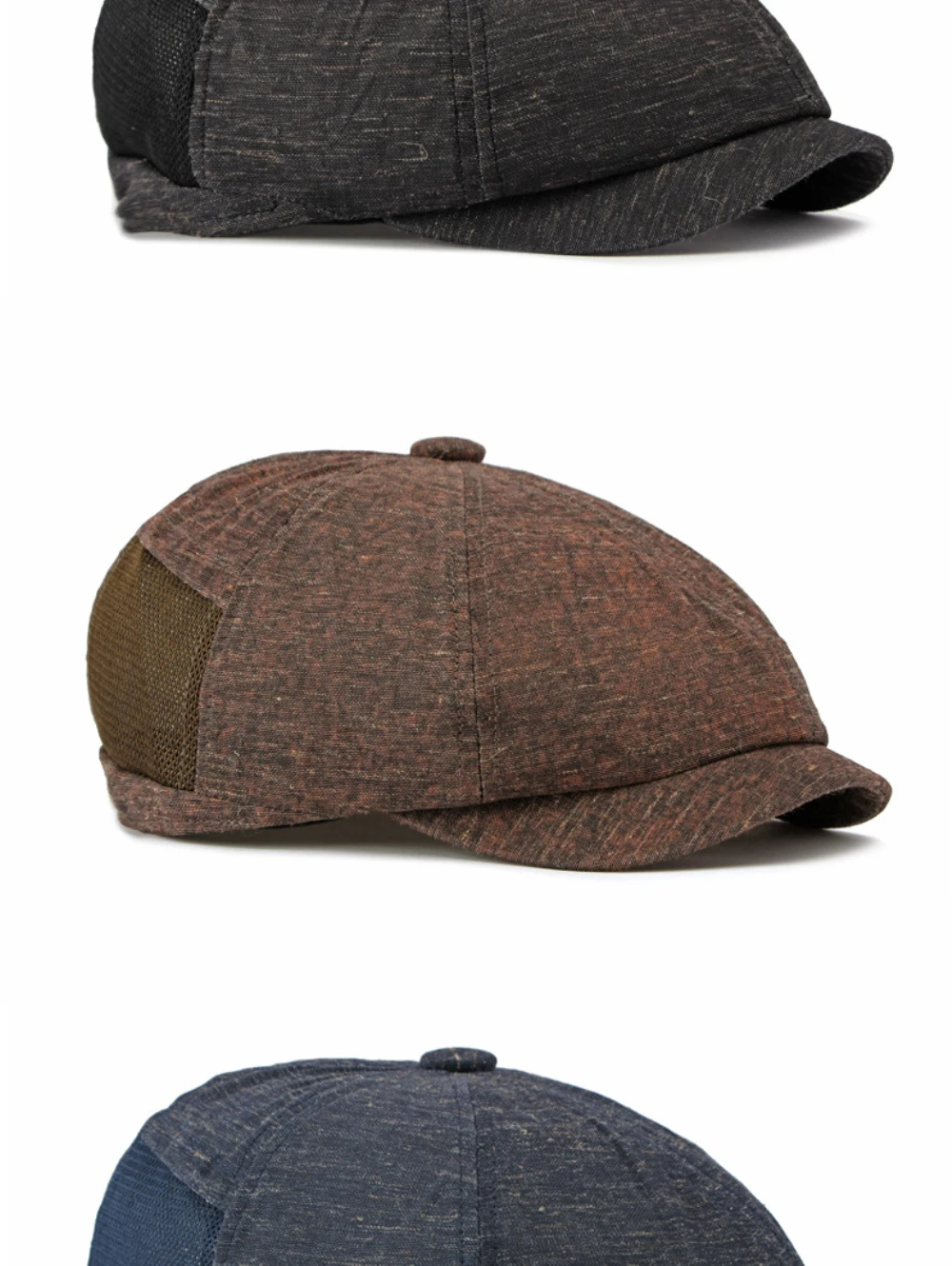HT5110 Baskenmützen Neue Frühjahr-Sommer-Kappe für Herren und Damen Künstler-Achteck-Baskenmütze Verstellbare Mesh-Ivy-Flatcap Atmungsaktive Leinen-Baskenmütze – Detail 8