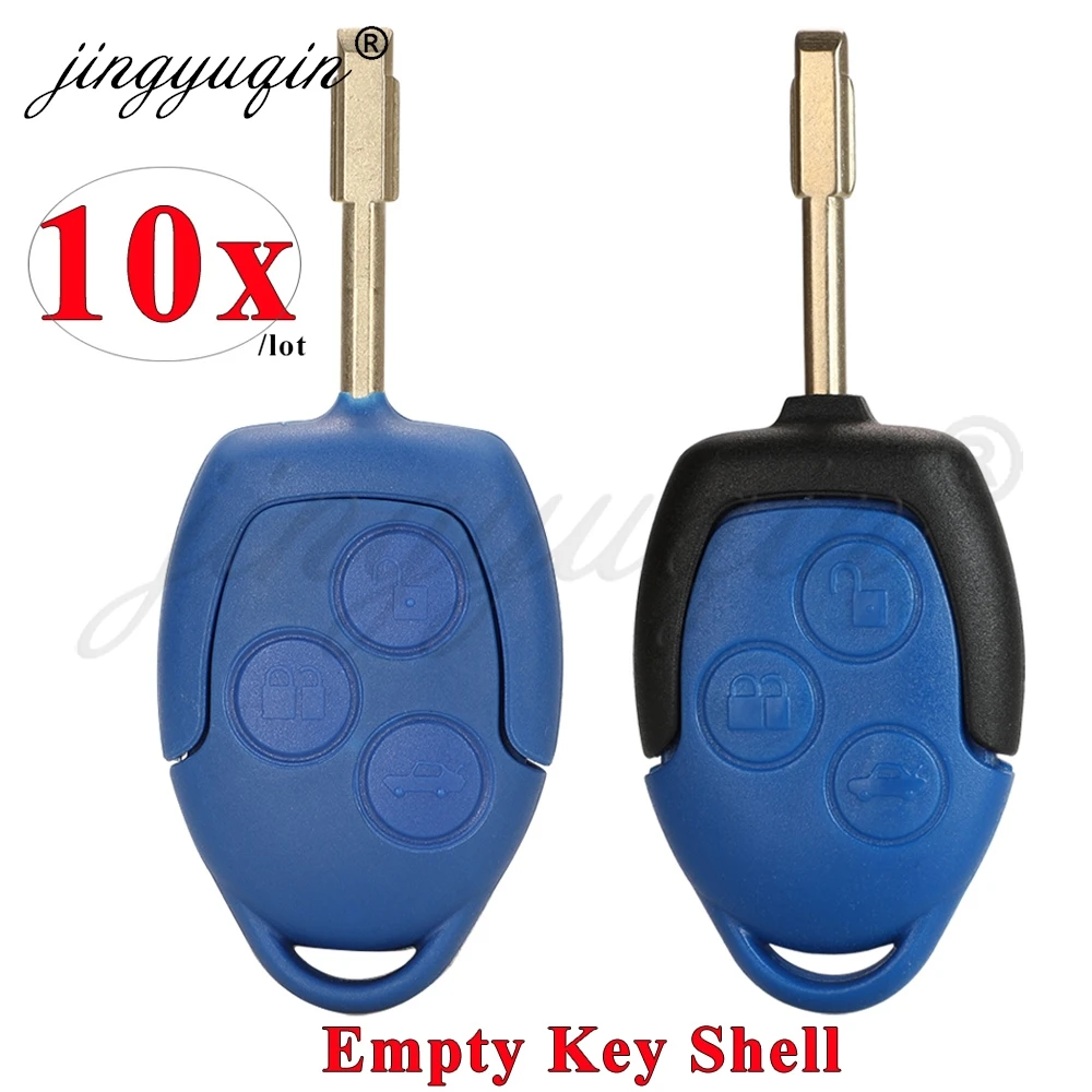 jingyuqin 10pcs/lot For Ford Transit WM VM Connect Mk7 2006 -2014 3 Button Remote Auto Key Shell Cover Car Styling Blue Case