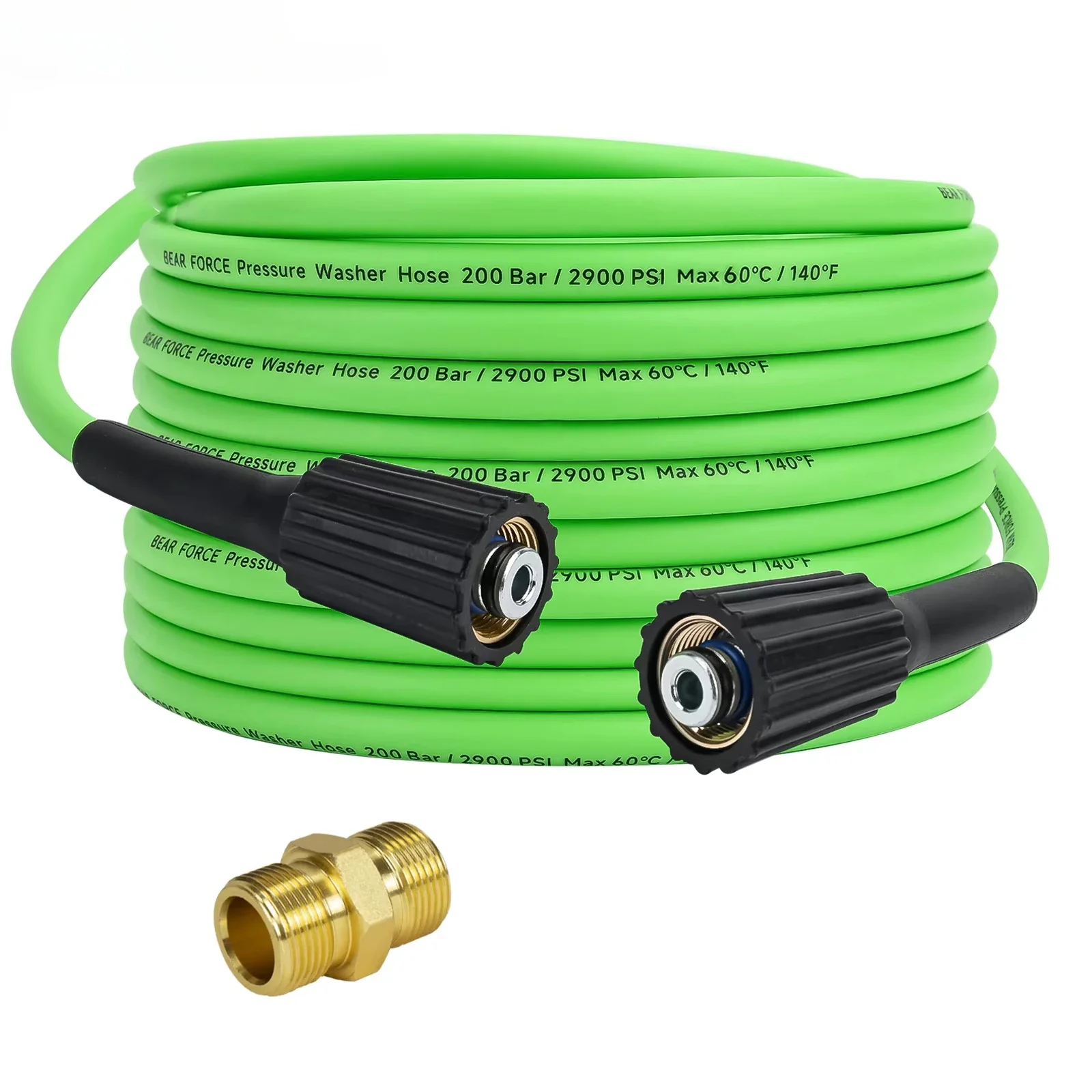 Super Flexible Pressure Washer Hose 10m/32ft 3200 PSI Kink Resistant Power Washer Hose 1/4 CarWash Extension Hose M22-pin 14/15