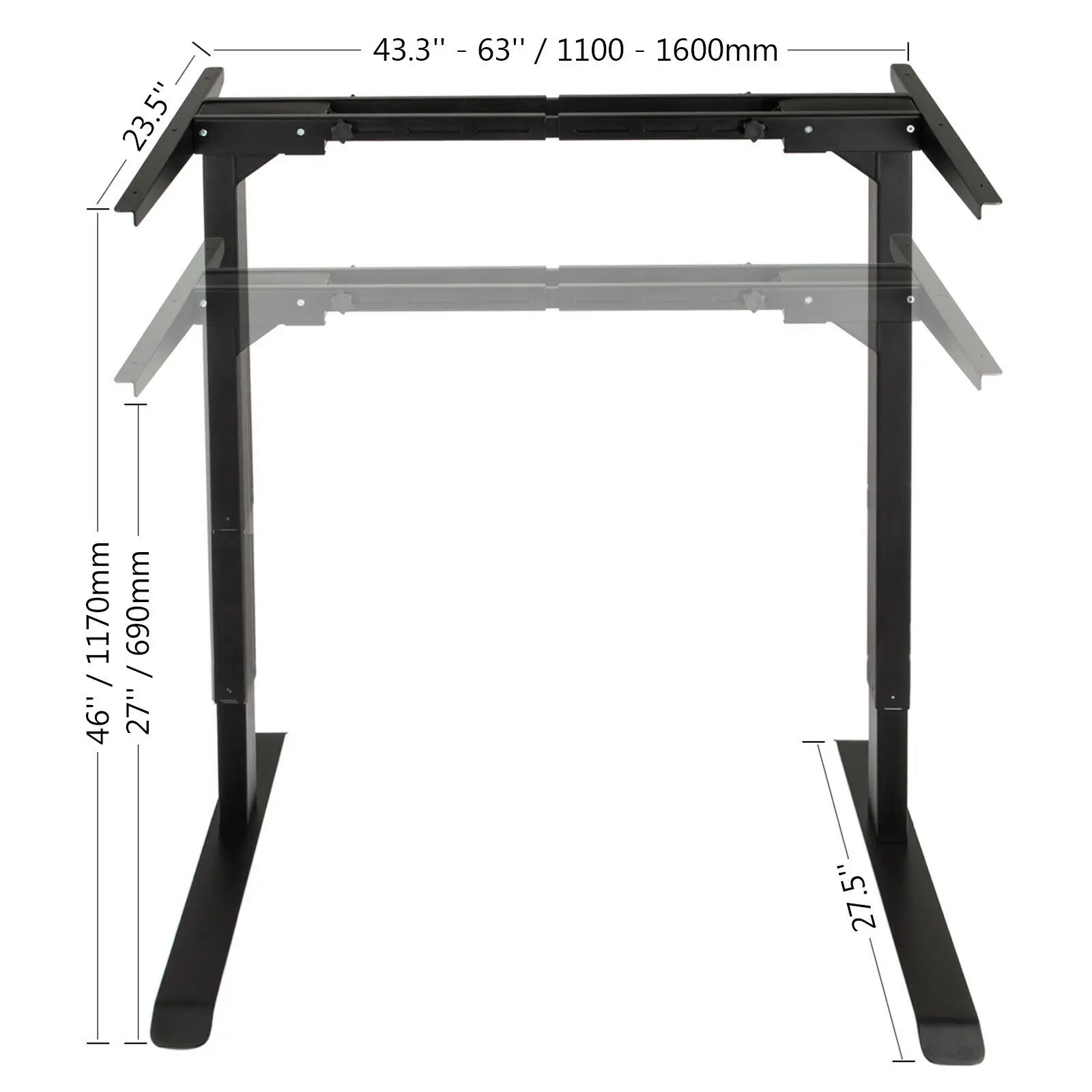 Bureau à support électrique réglable en hauteur, bureau ergonomique, à mémoire de forme, pour la maison et le bureau