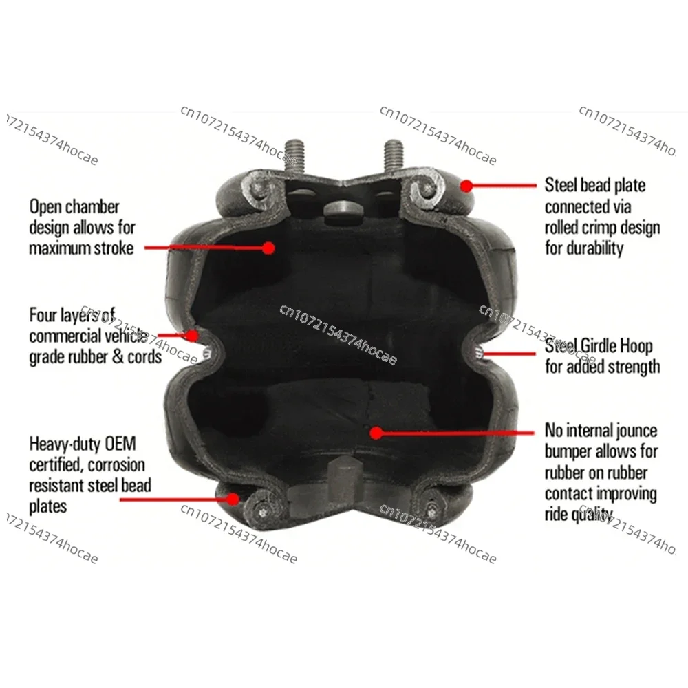 2pcs Air Ride Suspension Shock Absorber Airspring Bellow Rubber Airspring Air Ride Shock Absorber with 90° Air Inlet For Truck view 6