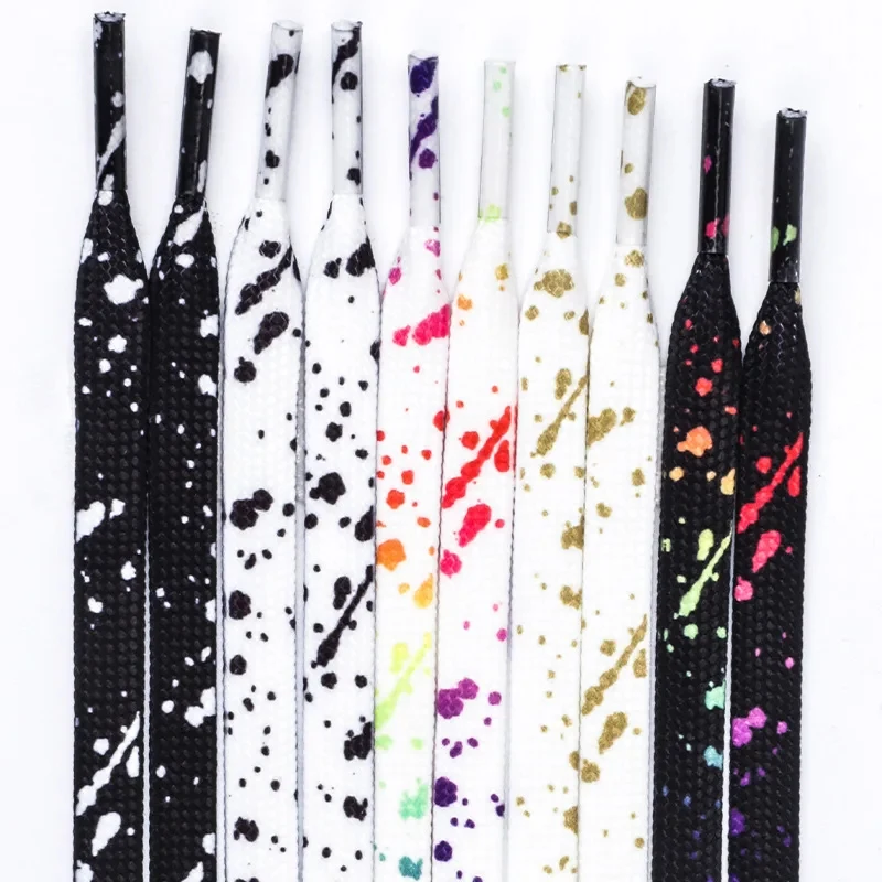 

Fashion Ink Splash Splatter Print Flat Shoelaces for AF1 AJ Sneakers Canvas Skate Shoes Replacement Laces Compatible