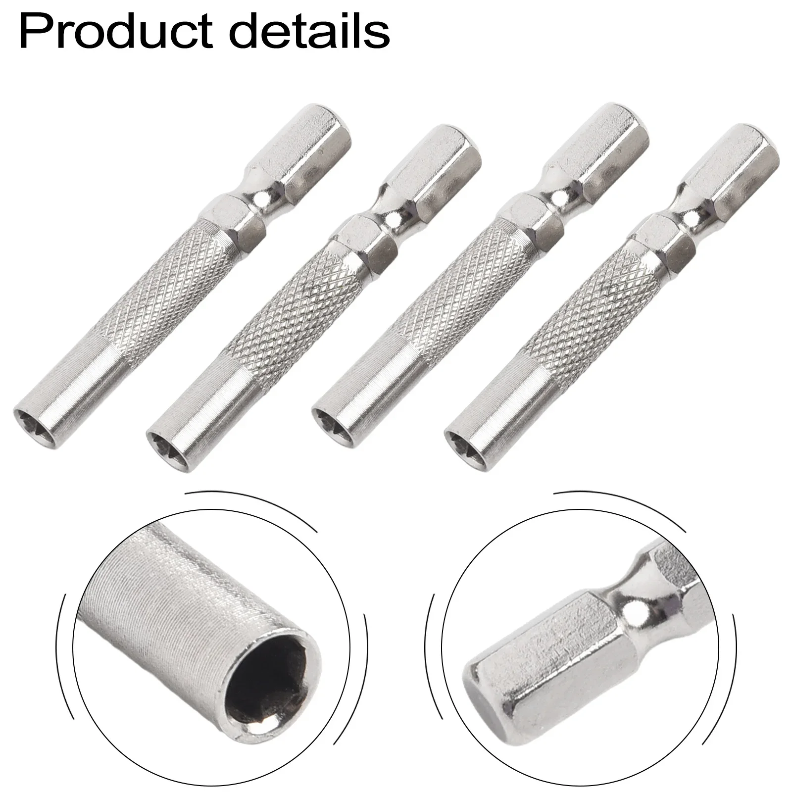 Adaptateur d'embout d'insertion hexagonal en acier au chrome-vanadium, tournevis électrique, support magnétique, 1,4 ", 4 pièces