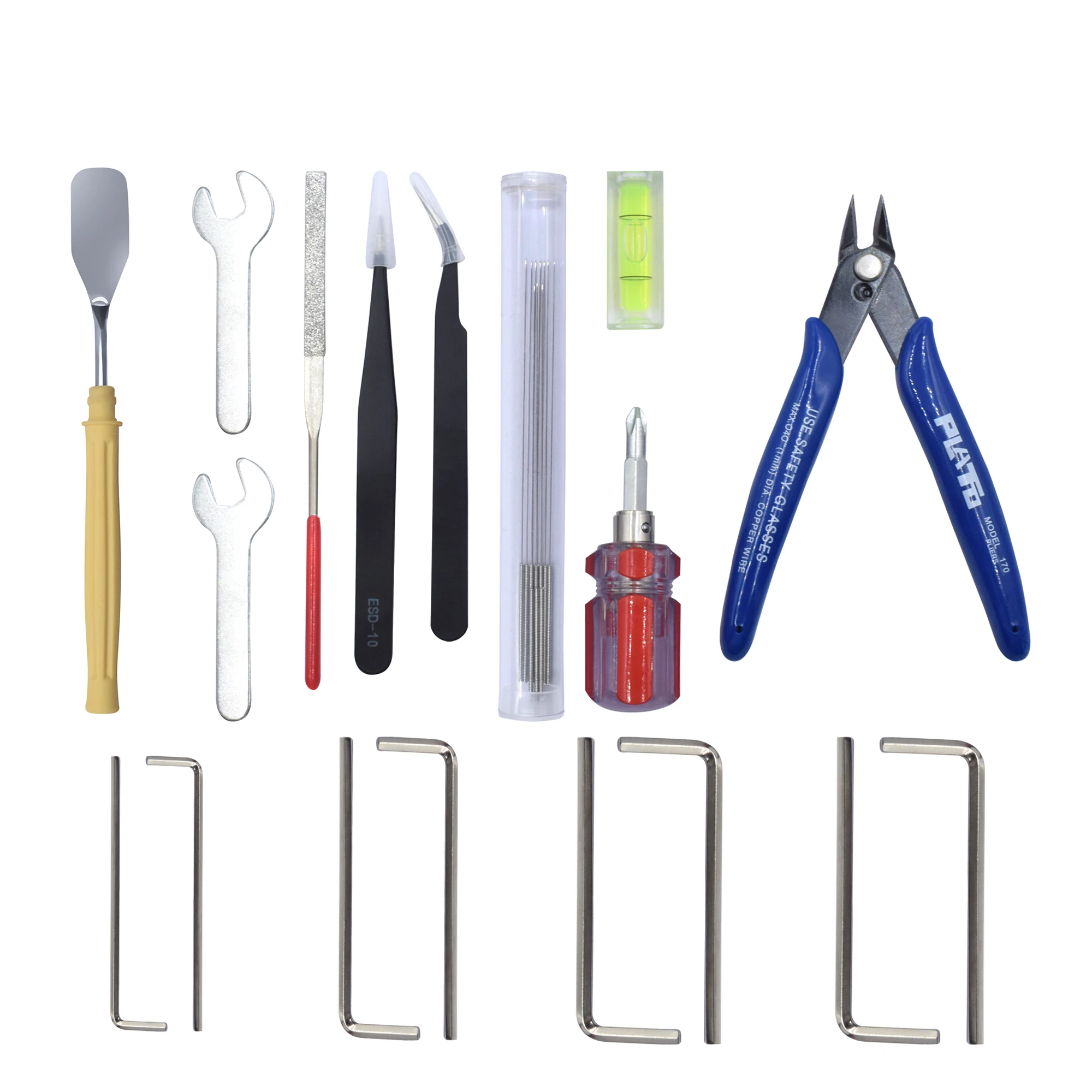 Veekaft 3D Printer Nozzle Cleaning Accessory Kit Tweezers Scissors Spatula Trimming Scissors Complete DIY Tool Set
