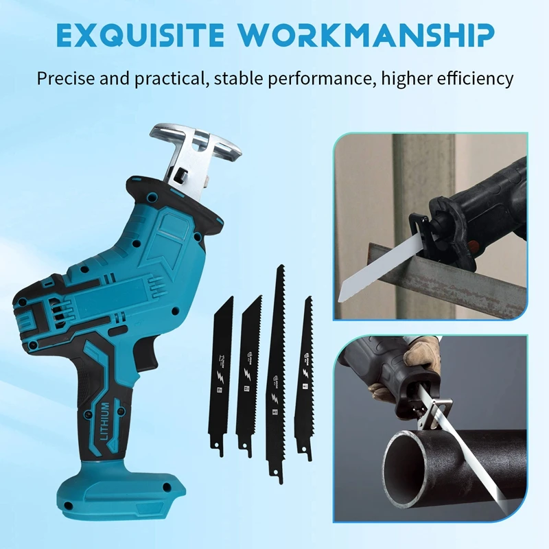 Cordless Electric Reciprocating Saw For Makita Adjustable Speed Chainsaw Wood Metal Pipe Cutting Power Tool