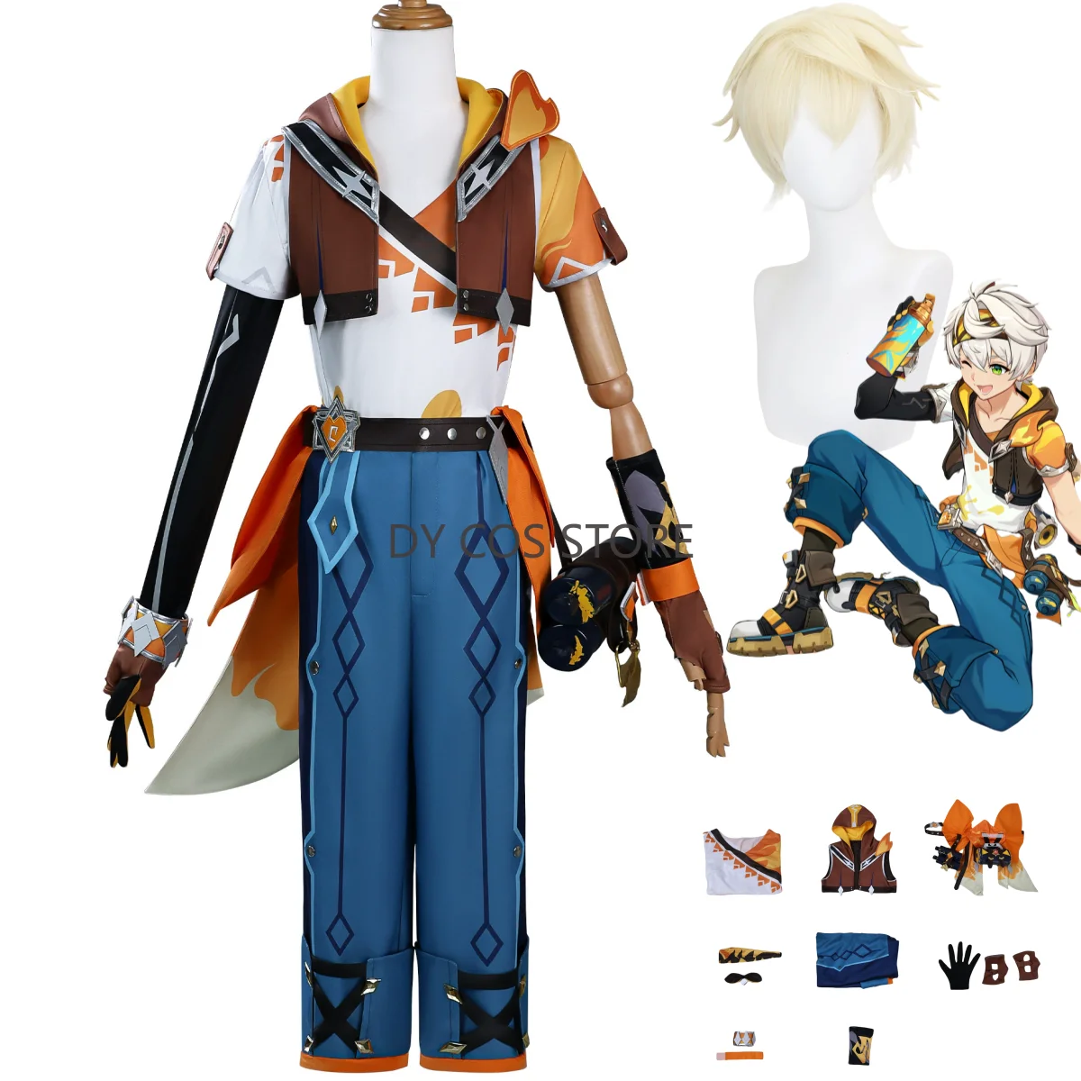 

Anime Game Bennett Cosplay Costume Adventures in Blazing Hue Uniform Full Set Wig Adult Man Woman Halloween Carnival Suit