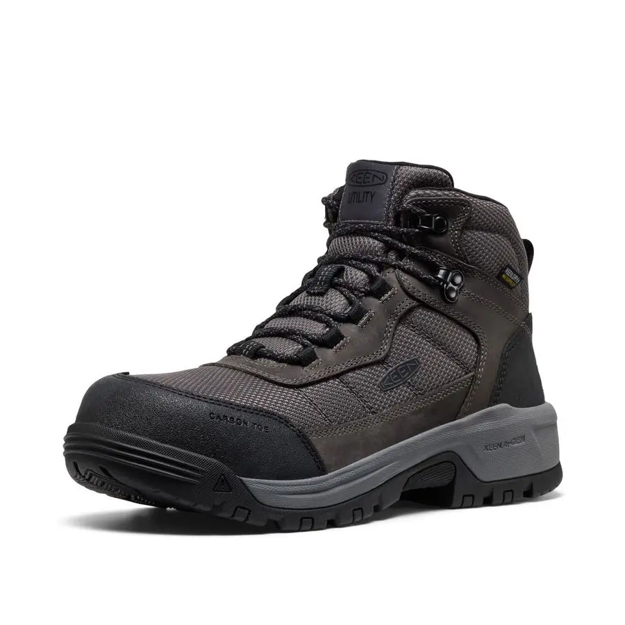 

Utility Mens Skokie Hiker Style Mid Height Composite Toe 90 Degree Waterproof Work Boots, Magnet Black, 13 EE