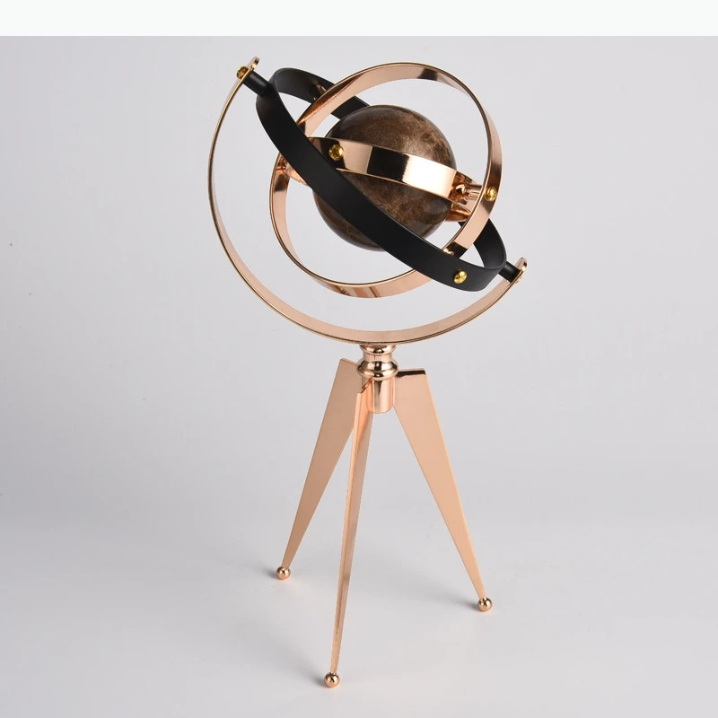 Metal Arts and Crafts Decoration Metal Cutout Planet Marble Spinner Decorative Figurines Home Decoration Accessories