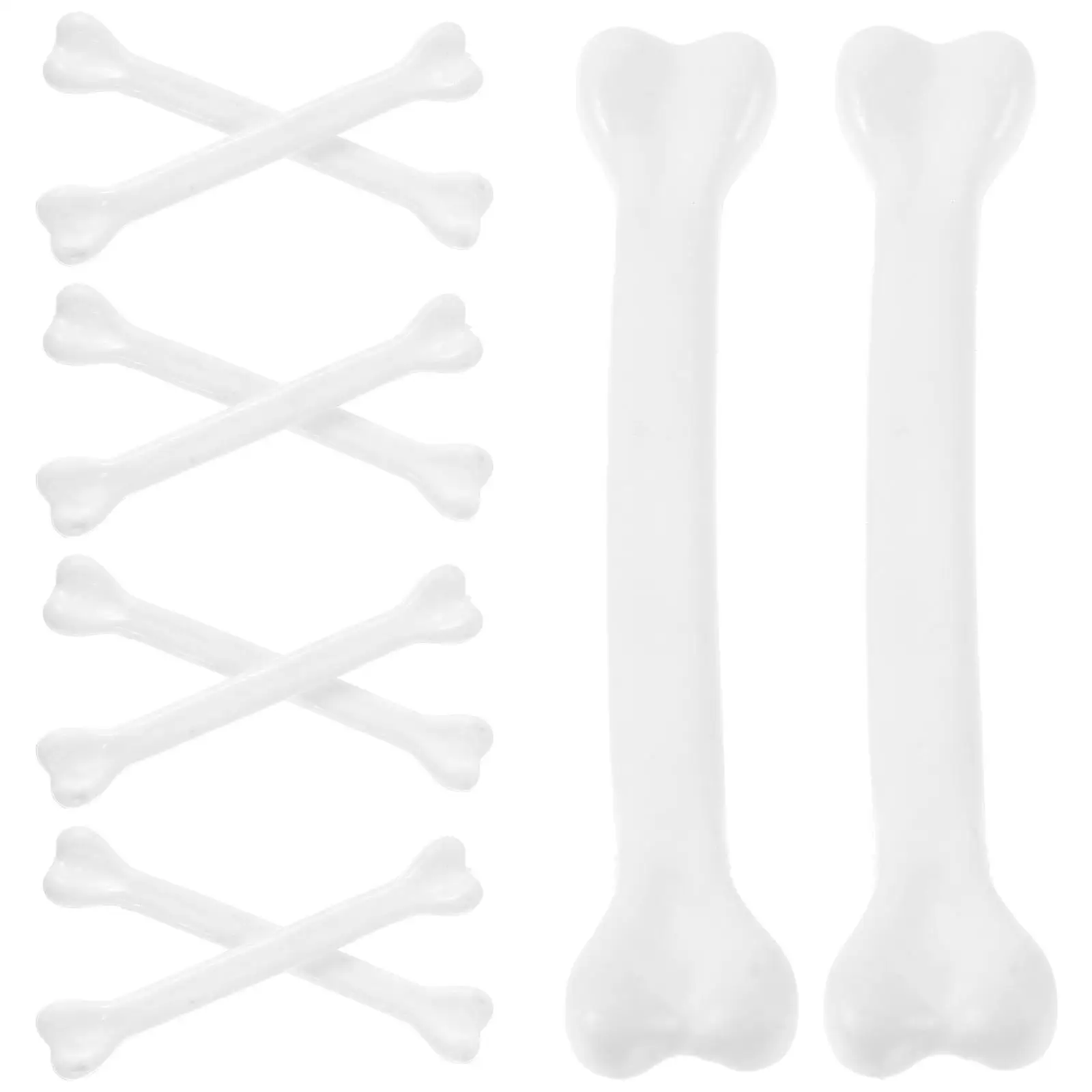 10 قطع من إكسسوارات قلادة العظام الصغيرة من البلاستيك الأبيض المزخرف لعظام الهالوين، منزل مسكون على شكل عظمة بشرية مزيفة #3