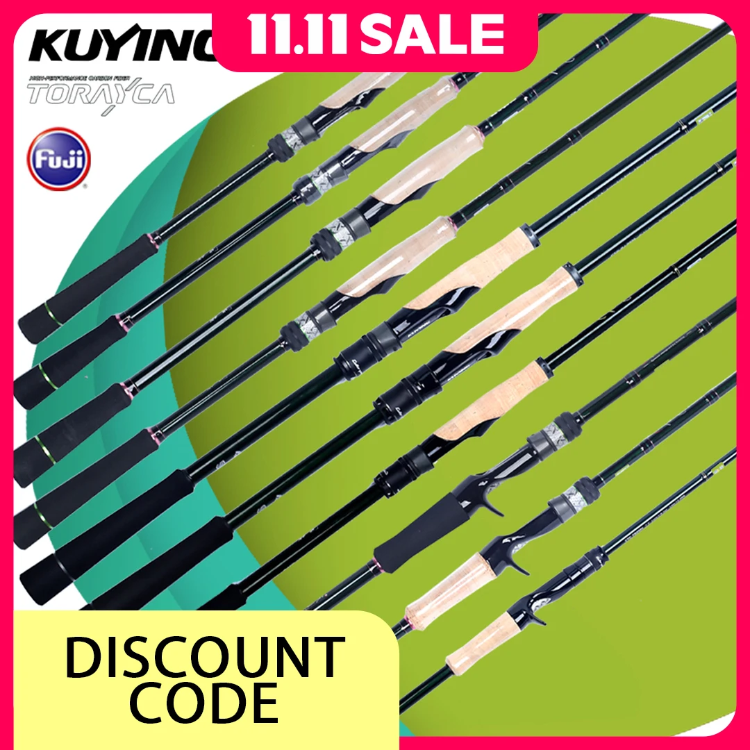 

KUYING CULTER GAME Carbon Fishing Rod Spinning Casting 5-25lb Lure 5-28g M ML MH FM Action Fuji Guides 7'6" to 8'6"