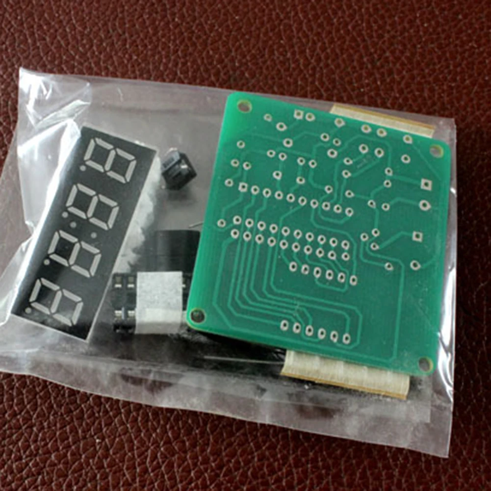 Four Digit LED Clock Building Kit for Soldering Practice with Alarm for countdown Timer Stopwatch and Time Display Features