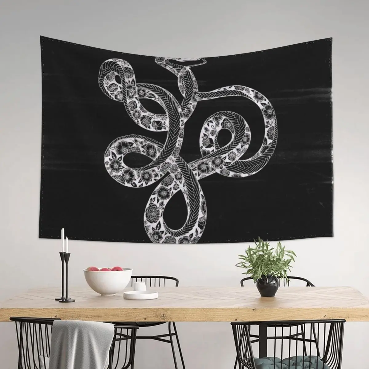 

Floral ouroboros I Tapestry Outdoor Decor Wall Hanging Wall Decoration Wall Tapestry