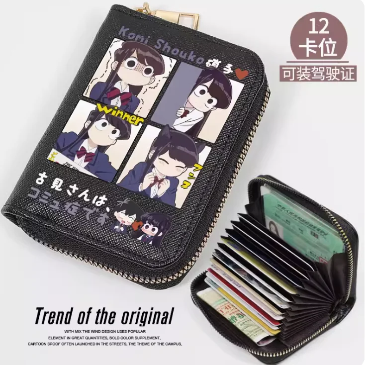 Anime Komi-san wa Komyushou Desu PU Carteira, Bolsa de Moda, Cartão Coin Zipper, Bolsa Titular de Dinheiro, Presente Cosplay, B271