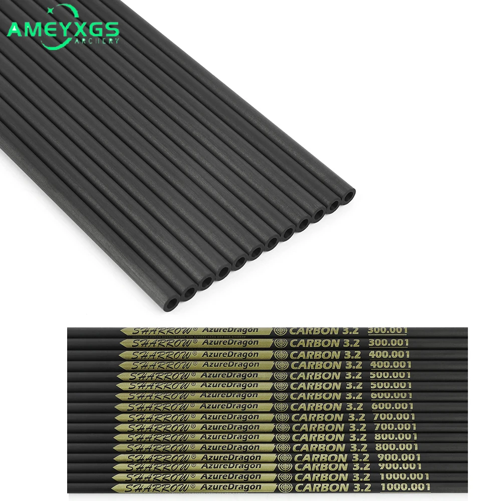 

6/12pcs 32inch 24T Pure Carbon Arrow Shaft ID 3.2mm Straightness +/- .001 Spine300-1000 DIY Archery Bow Shooting Hunting Sport