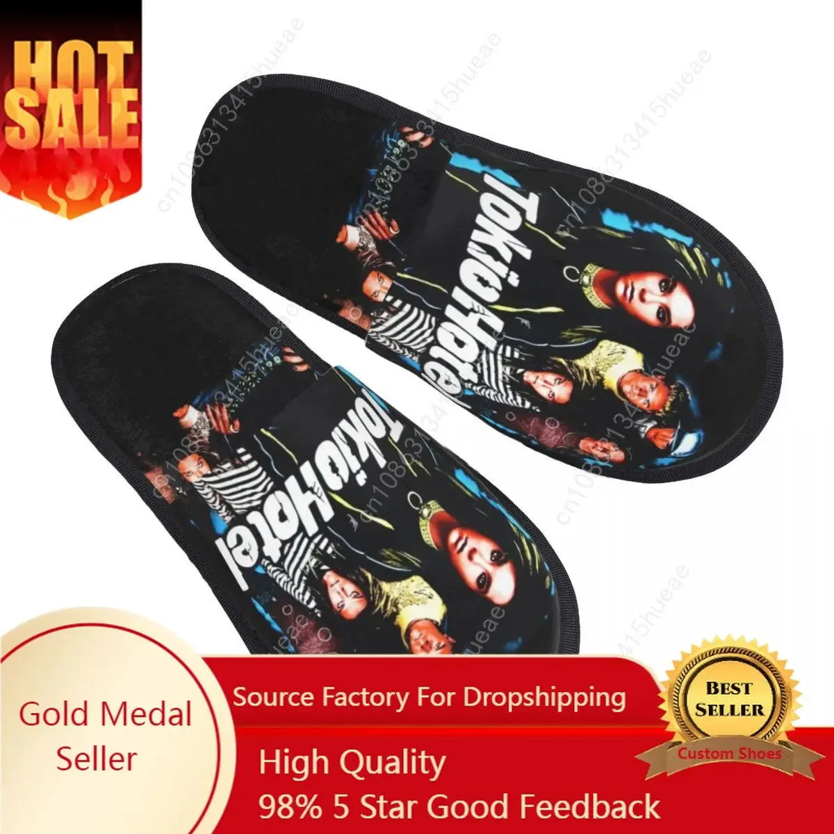 Tokio Hotel German Rock Band Comfy Scuff Memory Foam Slippers Women Pop Rock Bedroom House Shoes