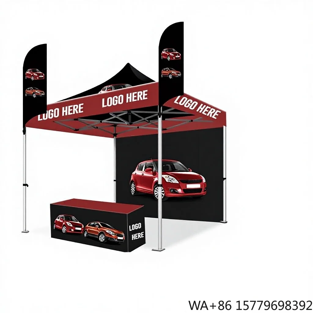 Custom Logo Advertising Tent Promotional Aluminum Frame Waterproof UV Resistant Canopy for Trade Show Events Tradeshow Giveaways