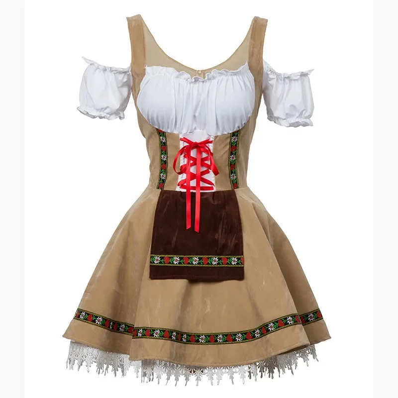 Coppie tradizionali Oktoberfest Costume Parade Tavern barman cameriera Outfit Cosplay Carnival Halloween Fancy Party Dress