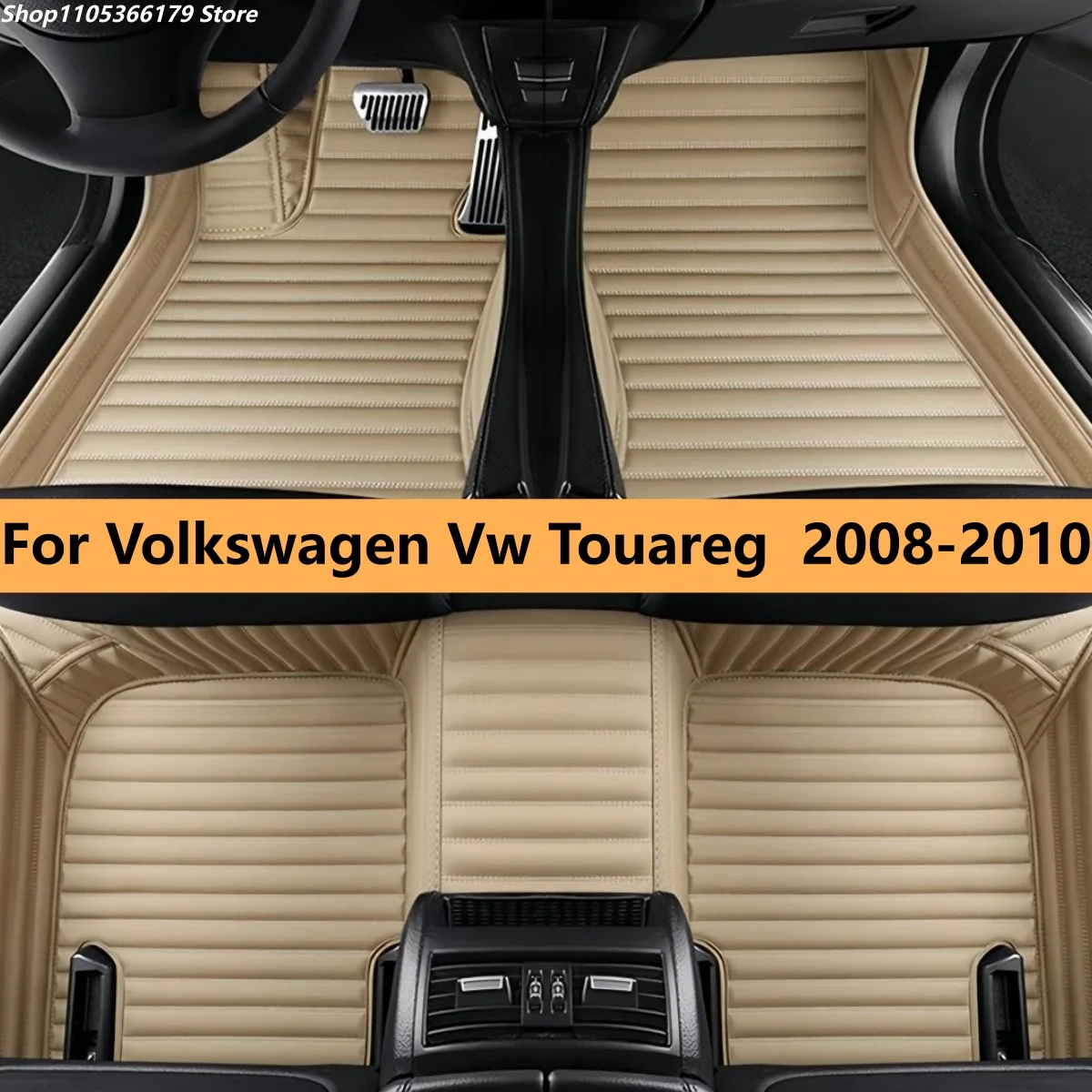 

5 Seats Car Floor Mats For Volkswagen Vw Touareg 2008 2009 2010 Auto Accessories Leather Waterproof Anti Slip Foot Carpet