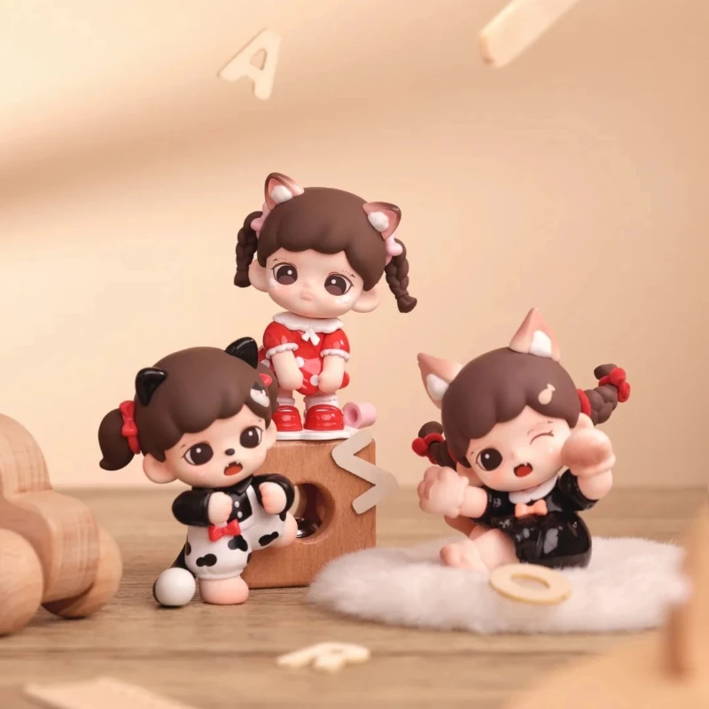 TNTSPACE Zoraa Meow Cat Face Mini Series Figures Blind Box Cute Cartoon Doll Trendy Model Ornament Toy Surprise Box Mystery Gift