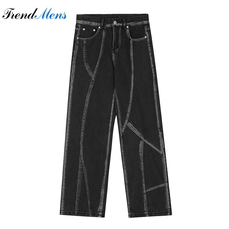 

Solid Baggy Pants Mens Y2k Jeans for Men Straight-leg Pantalon Homme Streetwear Ropa Hombre Cotton Casual Denim Trousers Berserk