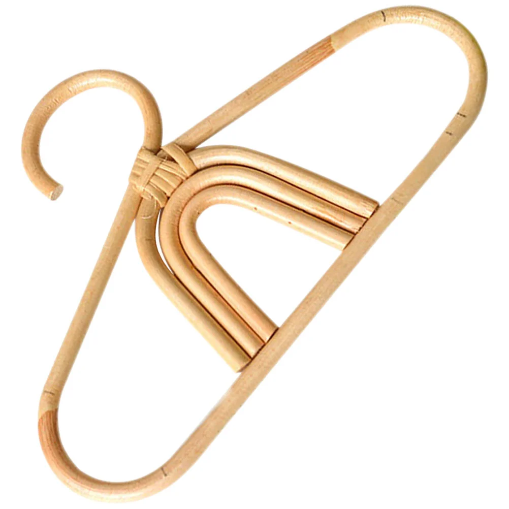 Mini Children Hanger Toddler Clothes Hanging Rack Baby Hangers with Clips Rattan Kids