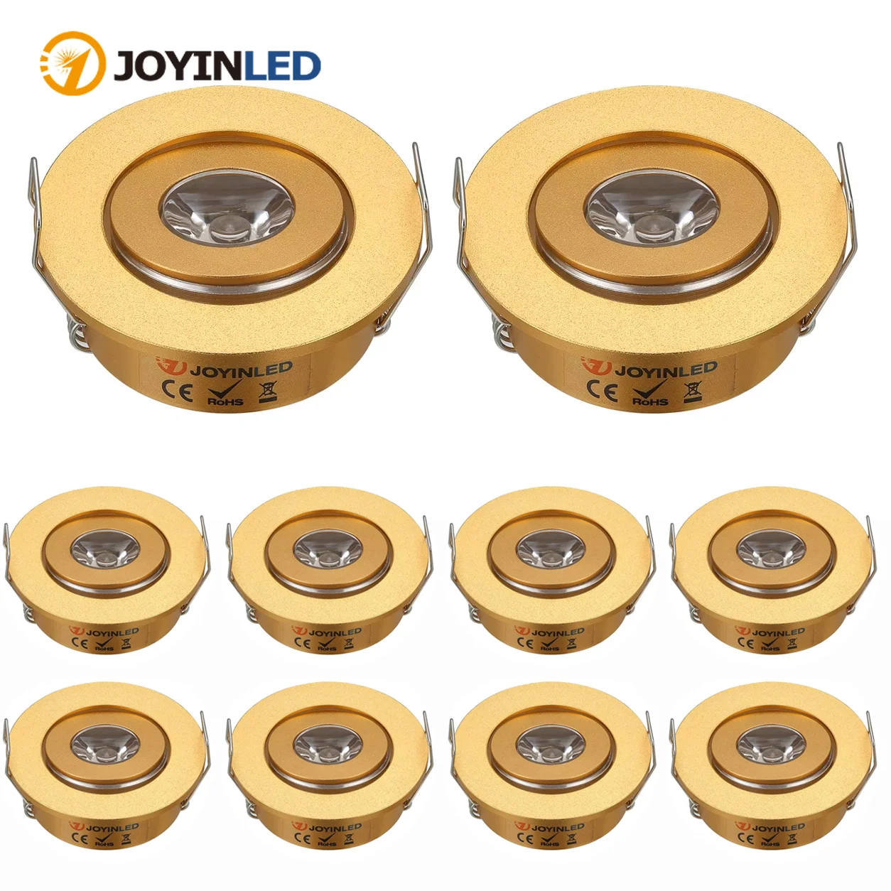 10PCS 3W Recessed Spotlight Mini Led Downlight 12V 220V Dimmable Cabinet Lamp Include Driver 52mm Built Ceiling Spot Lamp