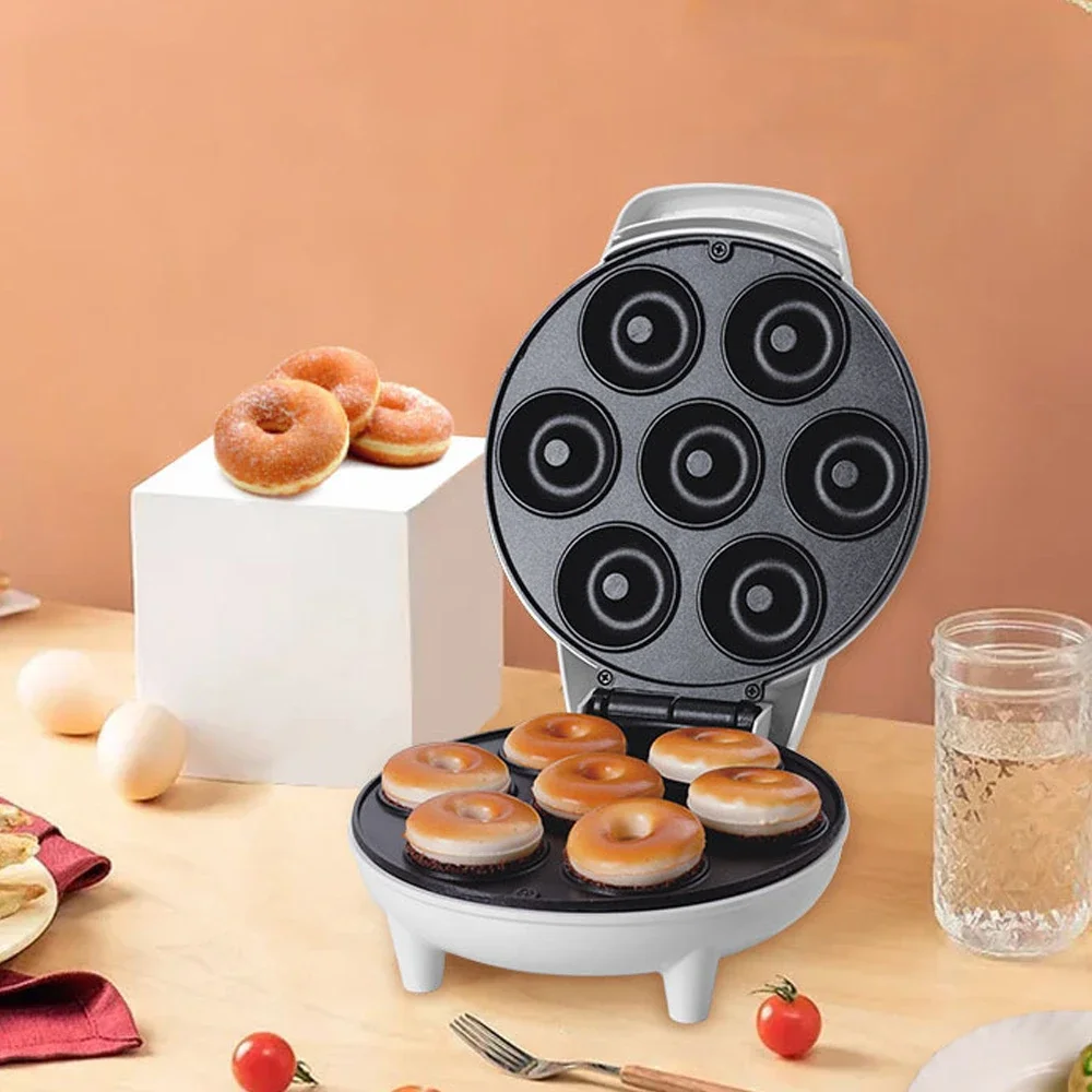 Portable Mini Donut Machine 7-Hole Electric Grill Donut Maker Non-Stick Kitchen Appliance Kid\'S Snacks Desserts Breakfast Maker