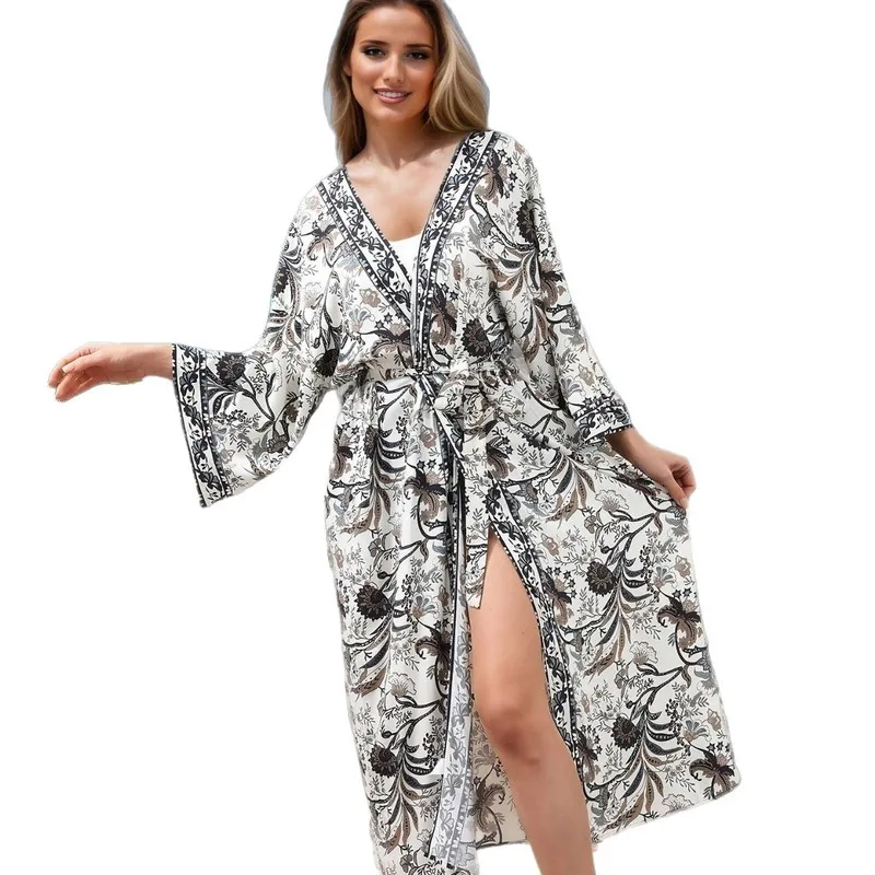 Women summer beach sunscreen coat bikini outer cardigan vacation casual soft breathable swimwear cover up for holiday resort