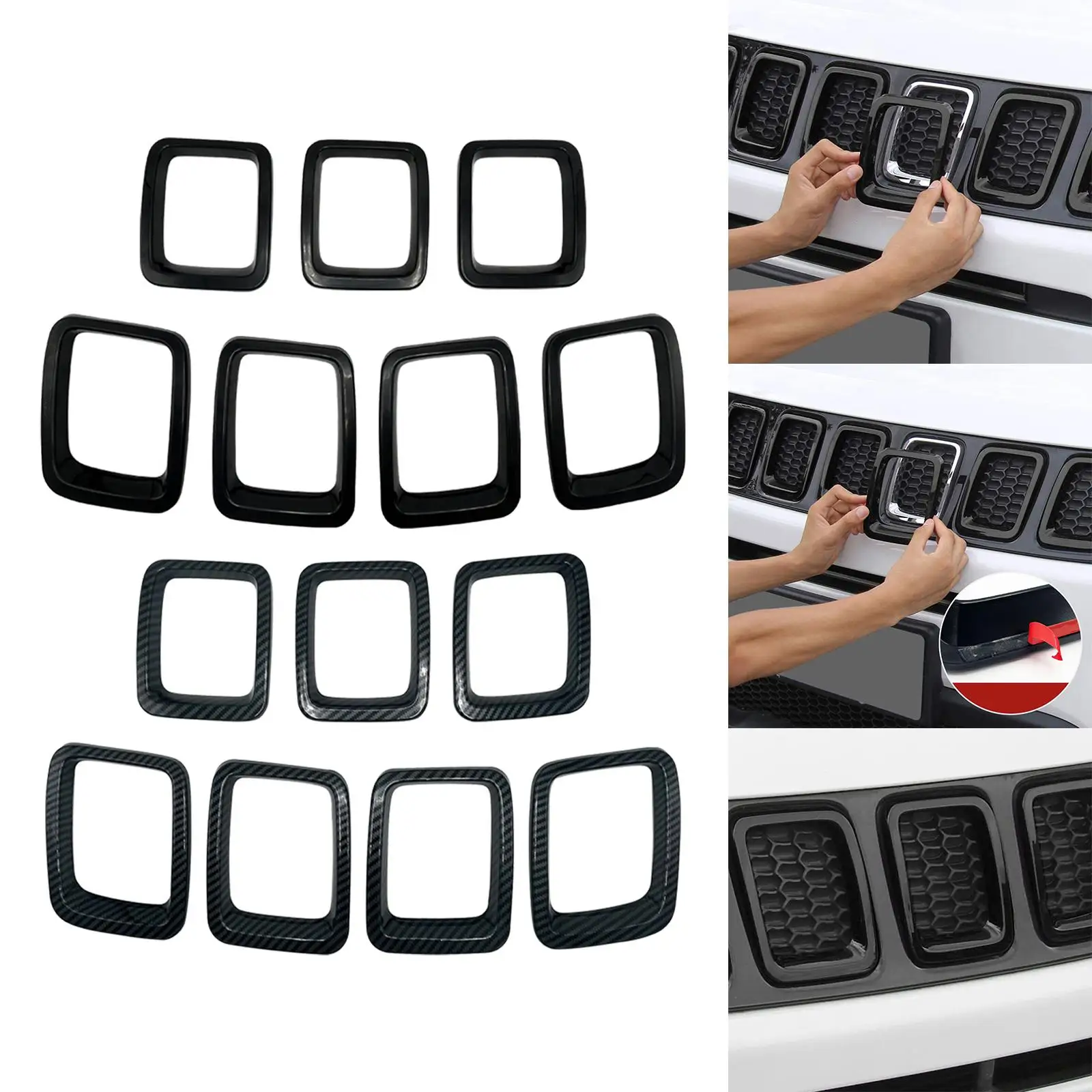 

7x вставки для решетки автомобиля, крышка передней решетки, внешние аксессуары, запасные части, автомобильная Стайлинг, накладка рамы для компаса