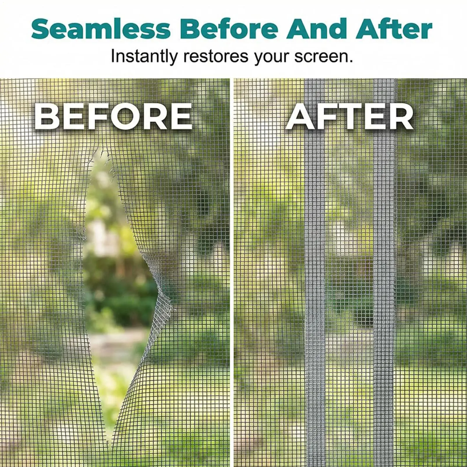 Window Mesh Screen Repair Strong Adhesive Cuttable High Density Screen Window Repair Tape Roll For Tent Net Pool Fences Porch