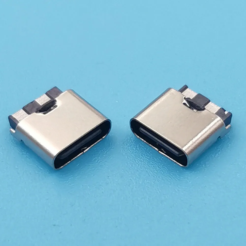 100pcs/Lot USB Type C 2Pin Connector Female Jack Charging Port SMD SMT PCB Solder DIY Repair USB-C Type-C Socket Connectors