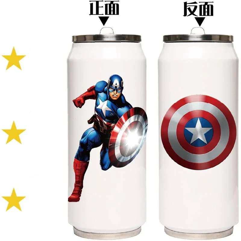 Marvel Movie Avengers Captain America Iron Man Personalized Creative Anti-fall and Anti-scalding Thermos Cup Christmas Gift