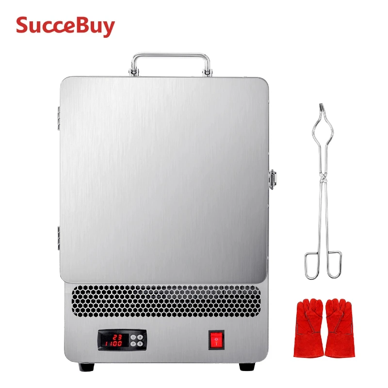 

SucceBuy Tabletop Kiln Melter 1500W Electric Kiln 2192℉ Max Temperature Stainless Steel Programmable Gold Melting Furnace