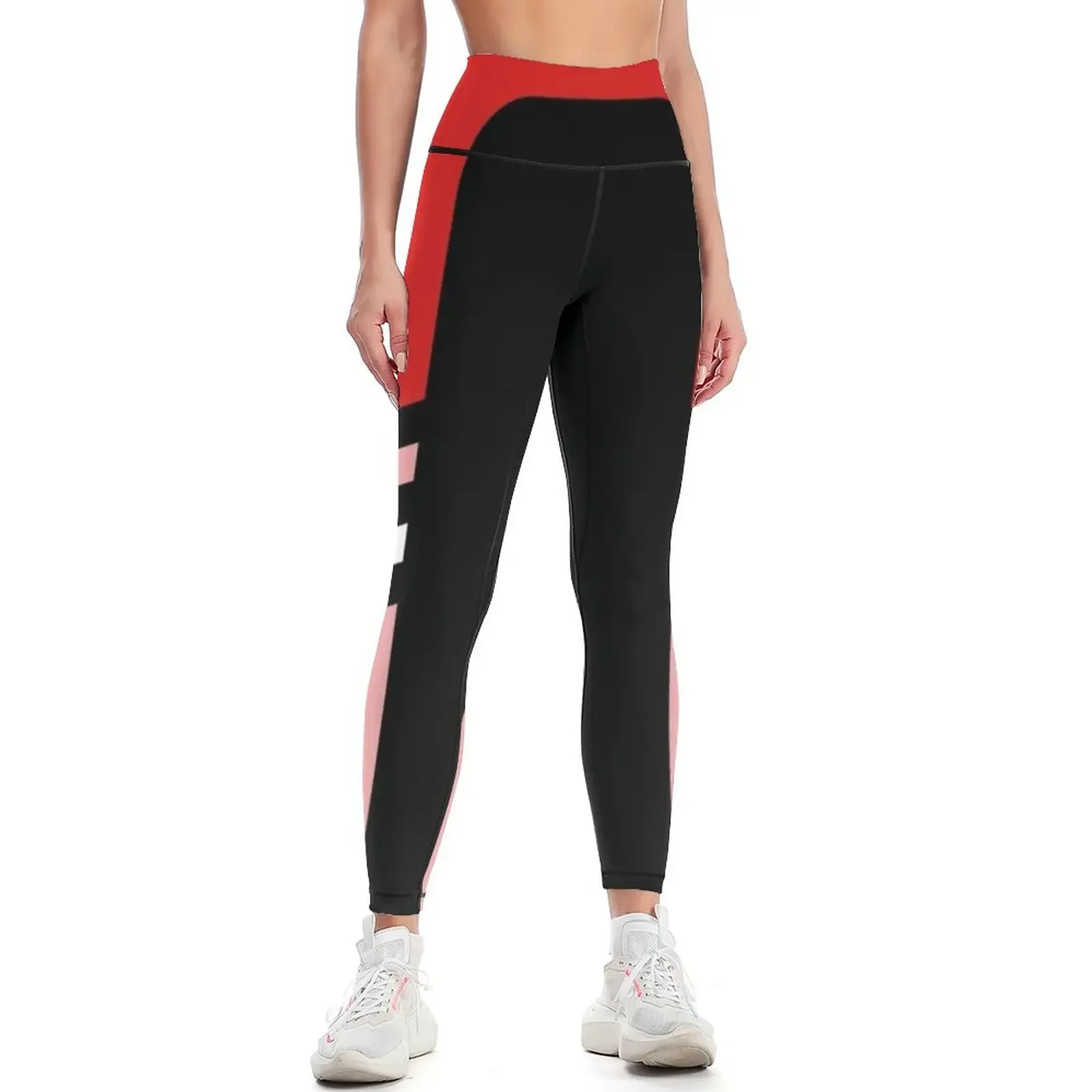 Red Pink Two Side Stripe Leggings Women's sportswear trousers Women's sports Women's high waist Womens Leggings