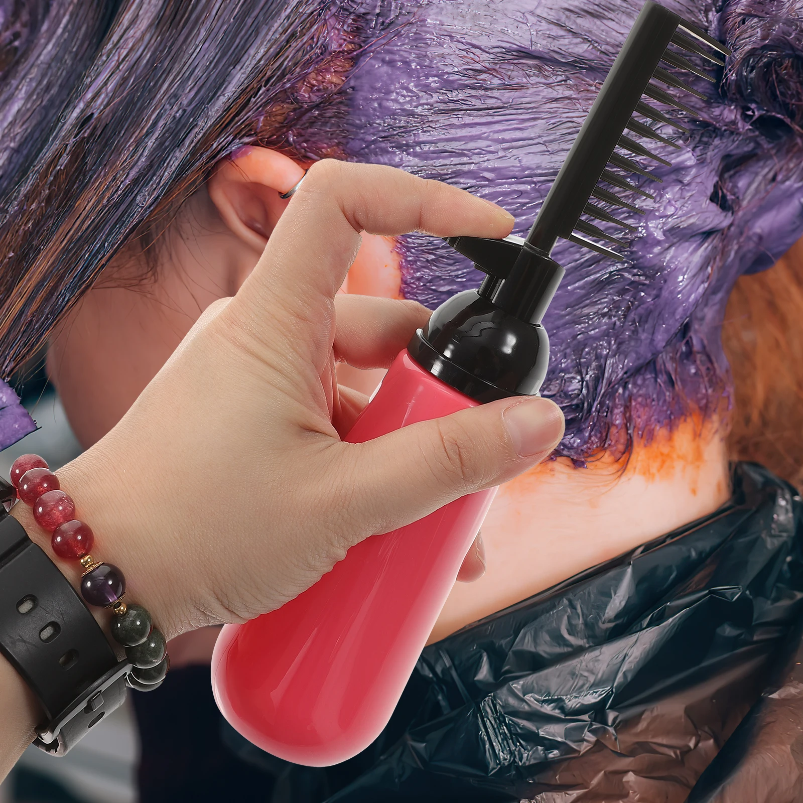 

Dye Comb Bottle Salon Professional Coloring Tool PET Material Durable Eco Friendly Safe Long Term Use Even Distribution Massive