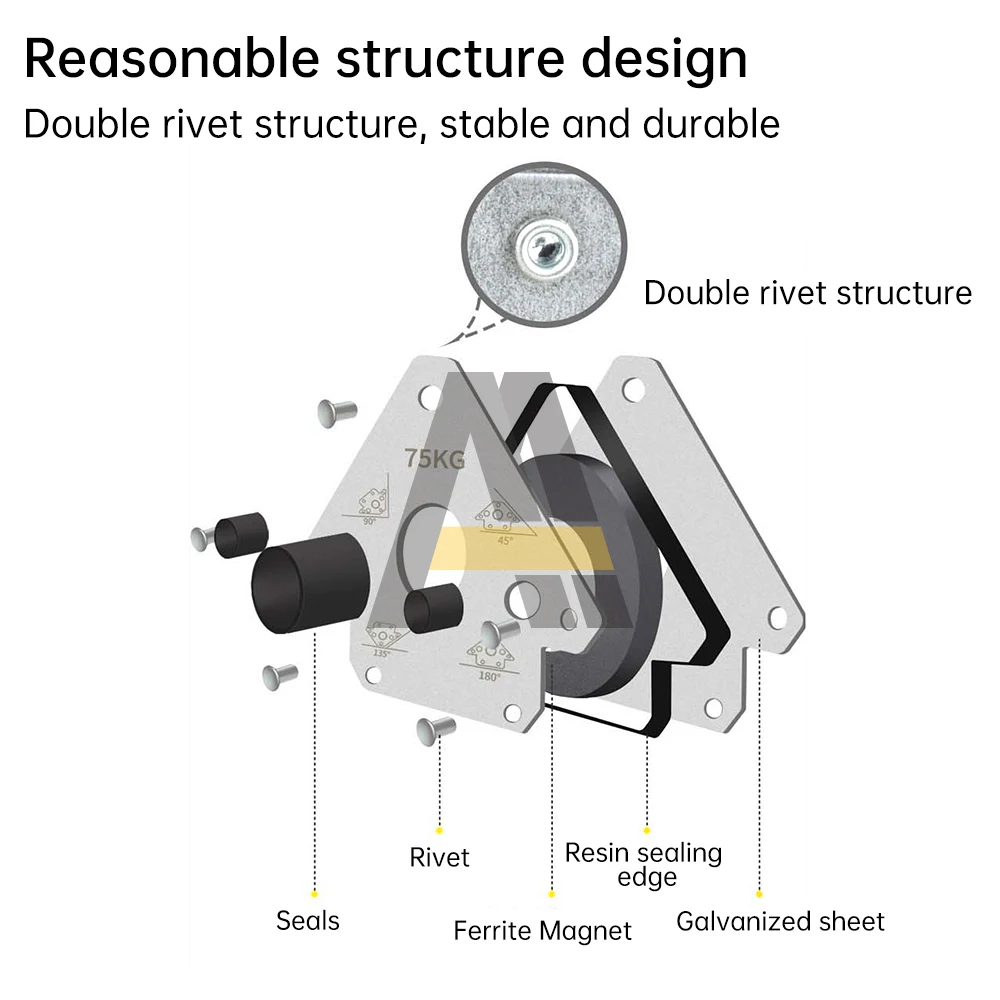 50kg 25kg 12.5kg Electric Welding Auxiliary Tools Magnetics Welding Positioning Welding Holder Right Oblique Angle Multi-angle
