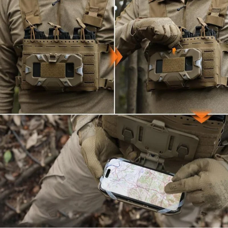 Tactical Molle Admin Panel Foldable Phone Gps Holder Chest Rig Vest Accessory Outdoor Enthusiast Folding Navigation Board ﻿