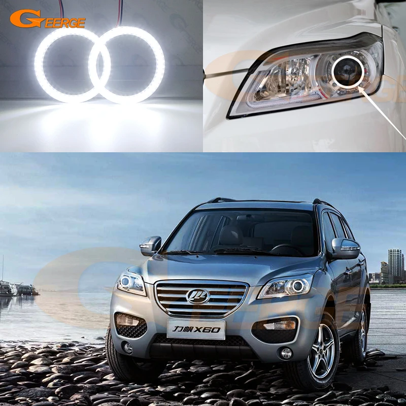 Per Lifan X60 2011 2012 2013 2014 2015 Ultra Luminoso SMD LED Angel Eyes Halo Anelli Kit Luce diurna