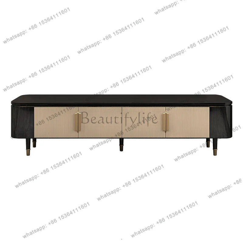 

Postmodern light luxury solid wood TV cabinet Italian villa model room living room floor cabinet