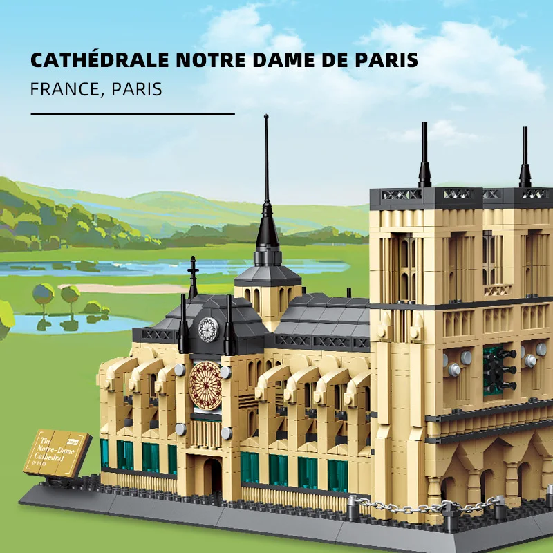 

Creative Building Block Notre Dame De Paris France Model Construction Brick Historical Architecture Toy Collection For Gifts