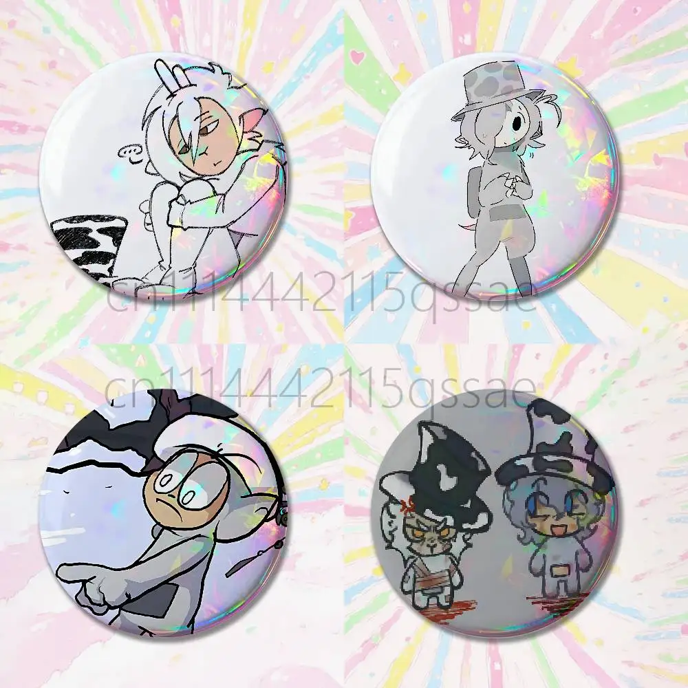 S-Slendytubbies 3 G-Guardian 32/44/58mm Handmade Pins Round Brooch Badge Backpacks Clothes Jewelry Gifts