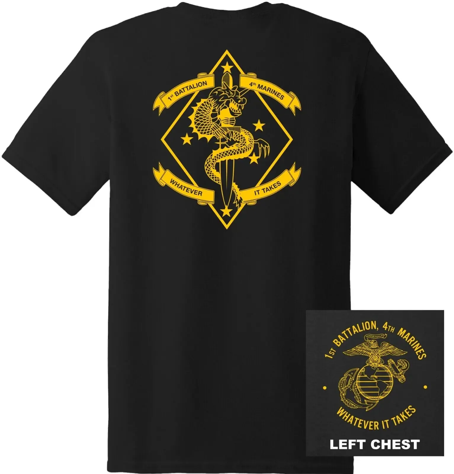 US Marine Corps 1st Battalion, 4th Marine Regiment T-Shirt 100% Cotton O-Neck Short Sleeve Summer Casual Mens T-shirt Size S-3XL