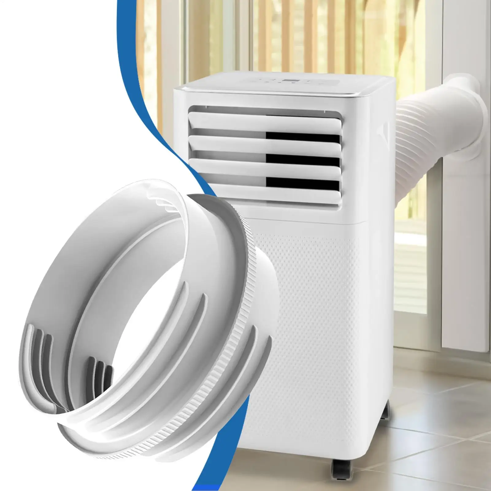 Portable AC Hose Connector 5.1/5.9 Inch Adapter Extender Connector Mount Portable AC Hose Coupler