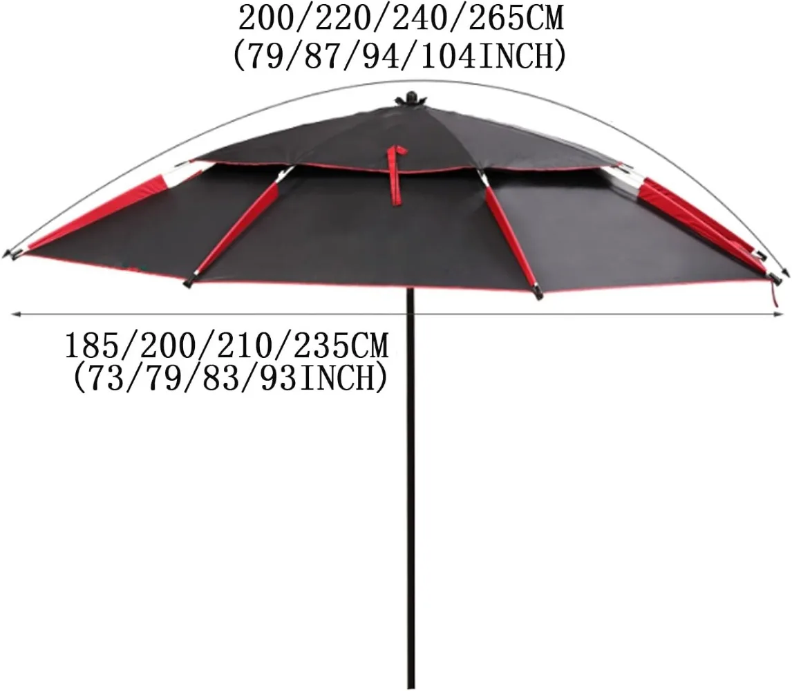 

Fishing Umbrella, Sun Protection Windproof Sunscreen Ventilation Umbrellas, 360° Rotation, with Tilt.