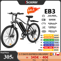 IScooter Electric Bike EB3 with 500W Motor for Adult, E-bike Electric City Bike , 36V 10.4AH Removable Lithium Battery, EN15194