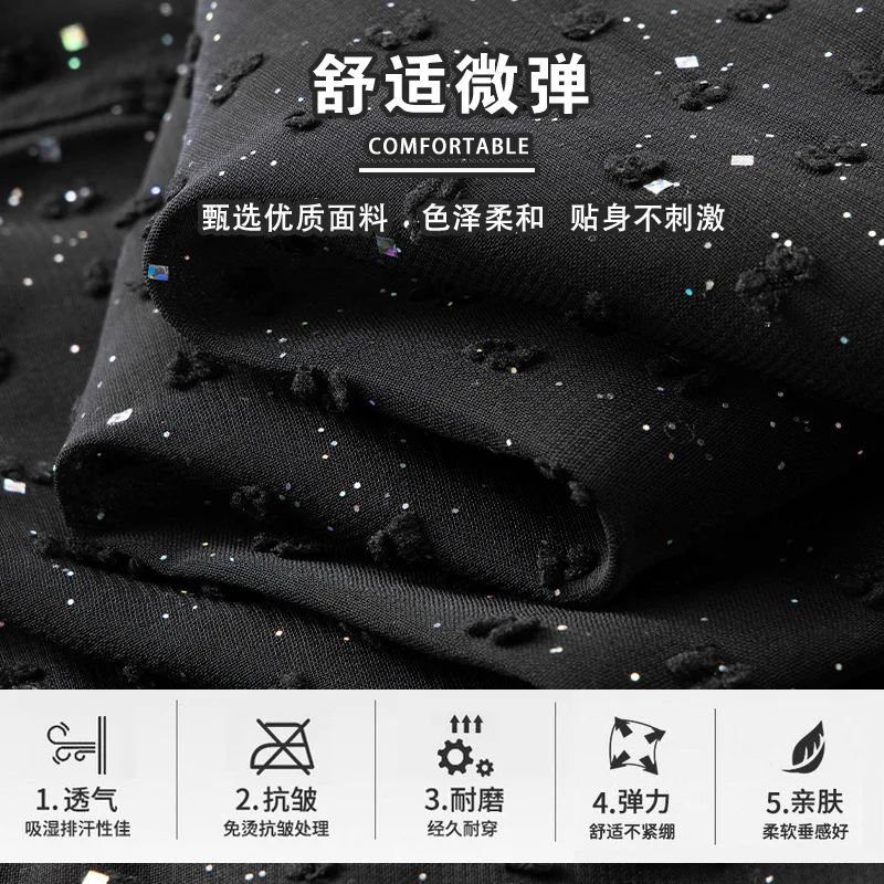 High-quality 3D Sequin Shirts Men Loose Long Sleeve Casual Shirts Social Party Nightclub Stage Performance Costumes Streetwear