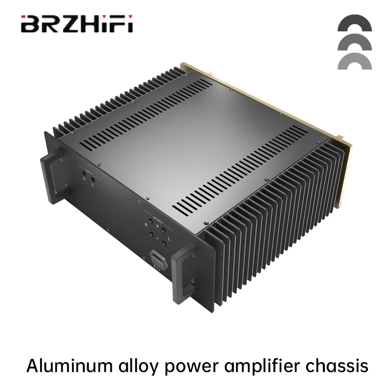 BRZHiFi-Amplificateur de son vintage Accuphase A60, coque en alliage, délit doré, haut de gamme, avec dissipateur de chaleur, VU-mètre