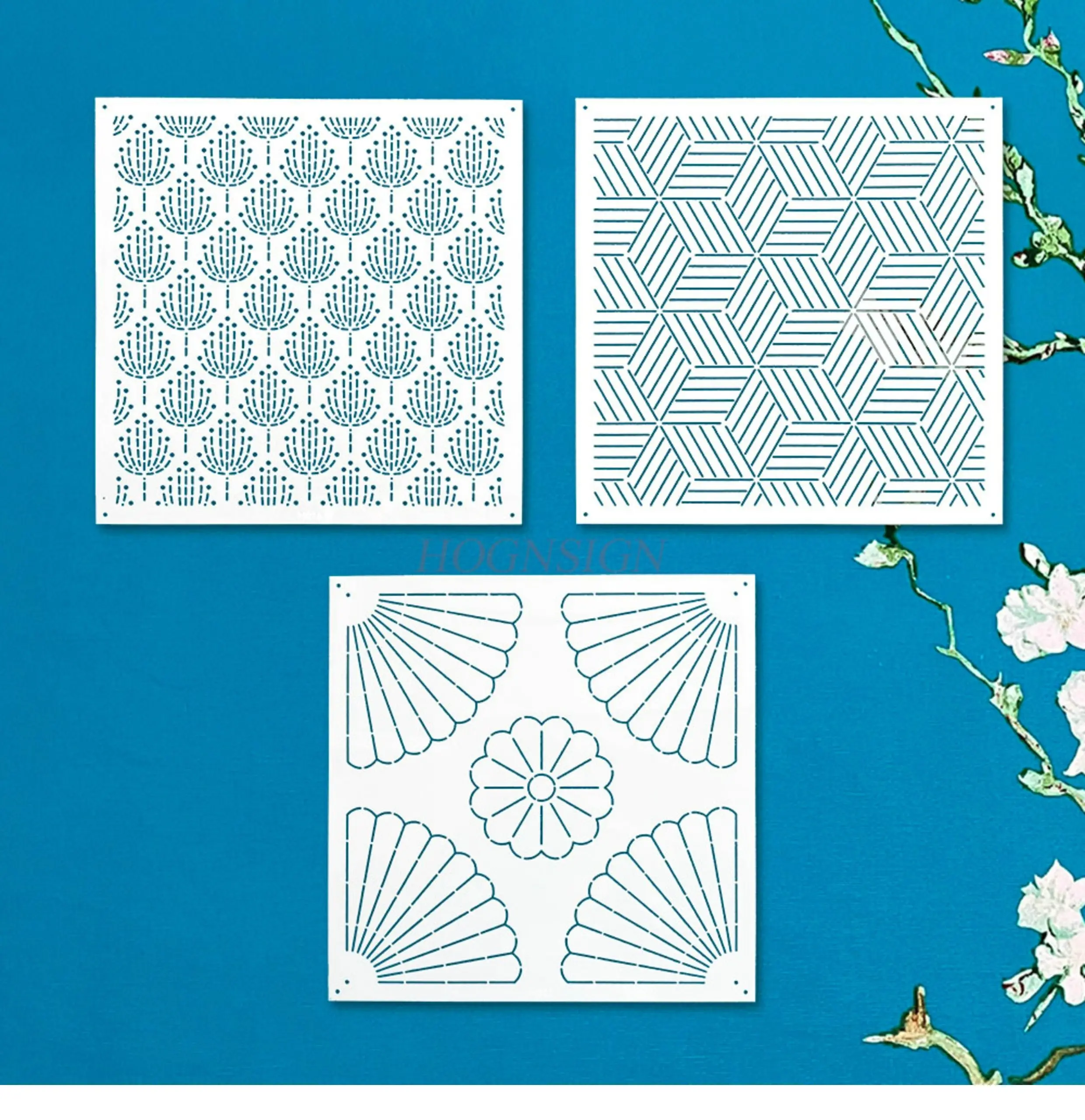 1 قطعة قالب التطريز غرزة أقحوان هندسية نمط طبيعي التطريز قابلة لإعادة الاستخدام اليد DIY بها بنفسك رسم قالب لينة