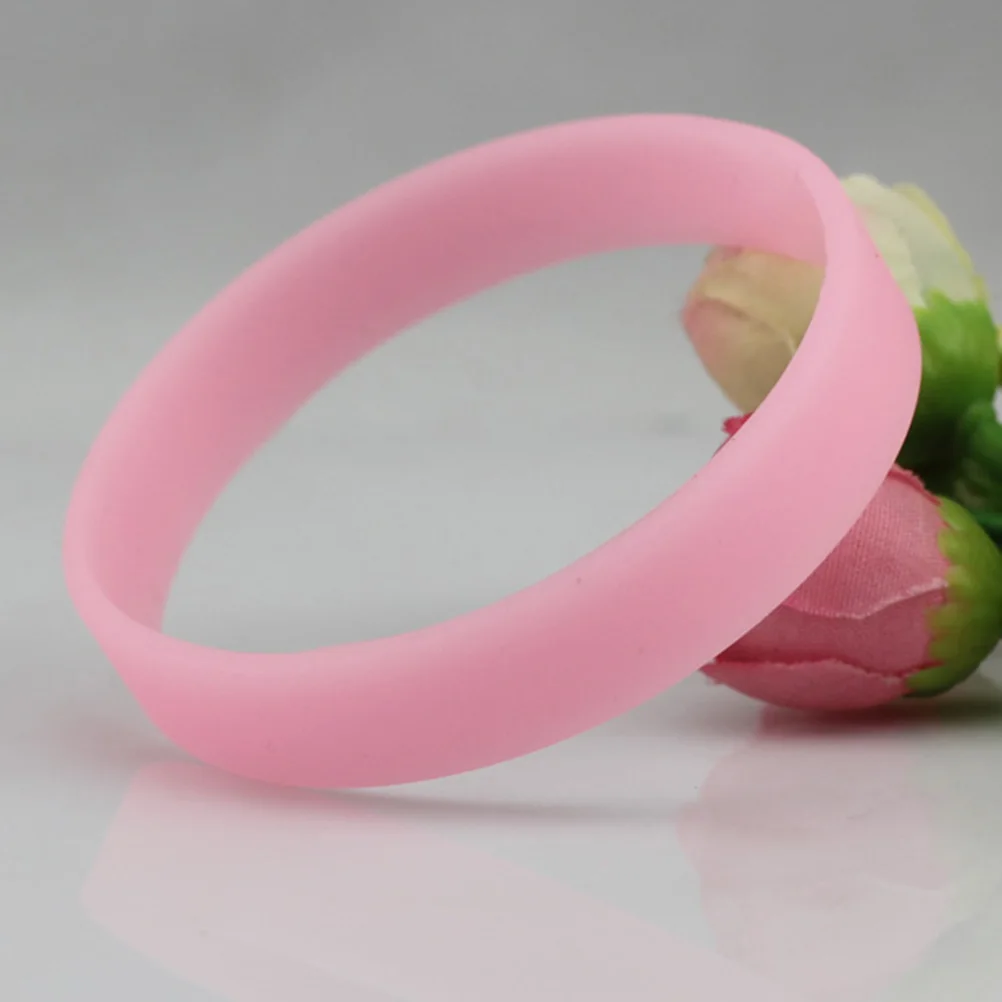 

12 Pcs Silicone Bracelet Light Yellow Wristbands Custom Elastic Flexible Fit Purple White